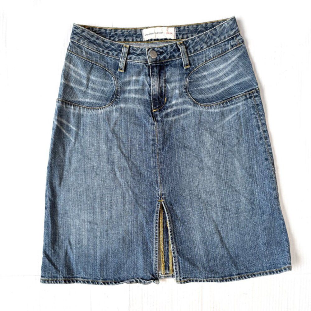 Paper Denim  Cloth Midi Denim Skirt